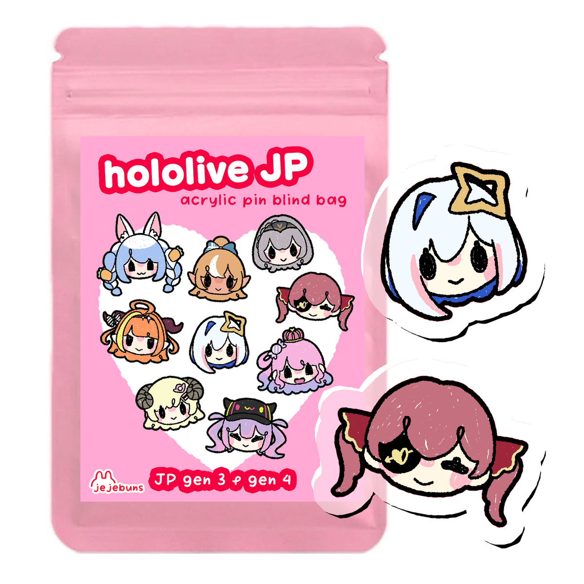 Hololive JP 3 & 4 | Acrylic Pin Blind Bag